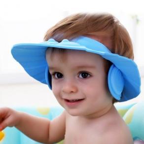 Bebek Banyo Şapkası Düğmeli Kulaklıklı