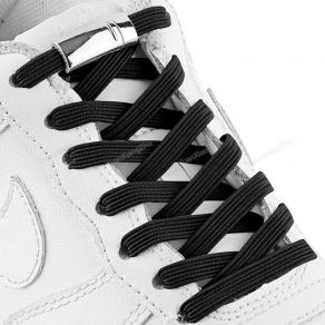 Çocuklar İçin Kolay Kullanımlı Mıknatıslı Ayakkabı Bağcığı Siyah Renk