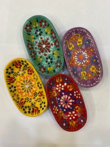 Seramik Kayık Tabak Dantel Desen (12cm)