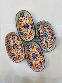 Seramik Kayık Tabak Ege Desen (12cm)