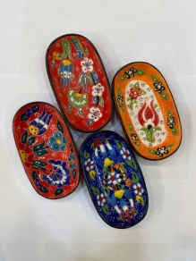 Seramik Kayık Tabak Kabartma Desen (12cm)