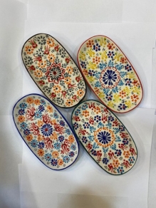 Seramik Kayık Tabak Ege Desen (18cm)