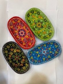 Seramik Kayık Tabak Dantel Desen (21cm)