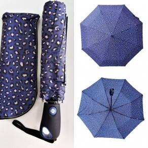 Tam Otomatik Fiber Şemsiye Mavi Benekli